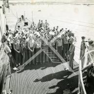 Ships company of the USS Trigger (SS-237) on the deck at Guam, World War II.